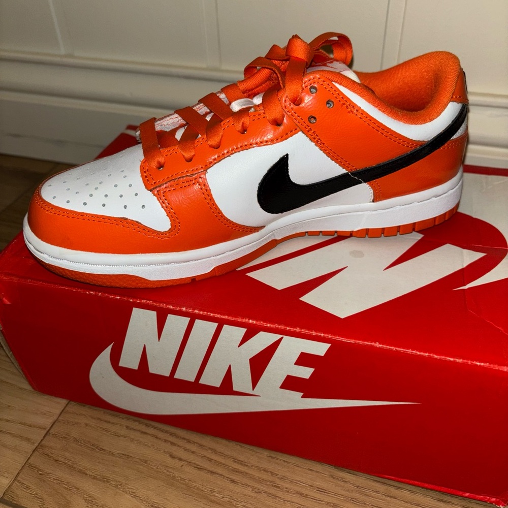 Nike Dunk Low ESS Brilliant Orange and White-Black Women’s 6.5 Athletic Shoes